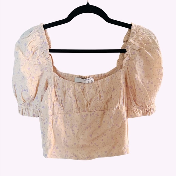 Sophie Rue Puff Sleeve Floral Crop Top XS – Cottagecore Vibes - Picture 1 of 4